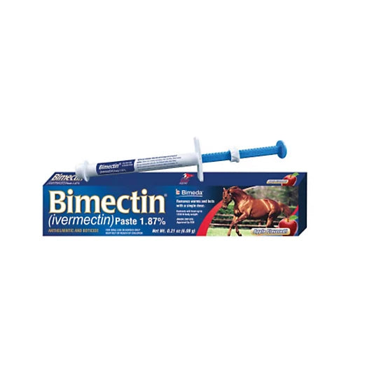 Bimectin Ivermectin 1.87% Anthelmintic and Boticide Horse Dewormer Paste, 6.08g