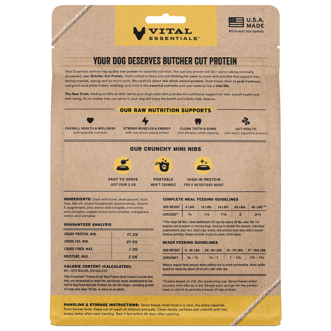 VE Dog - Freeze Dried Raw Protein Entree Crunchy Mini Nibs