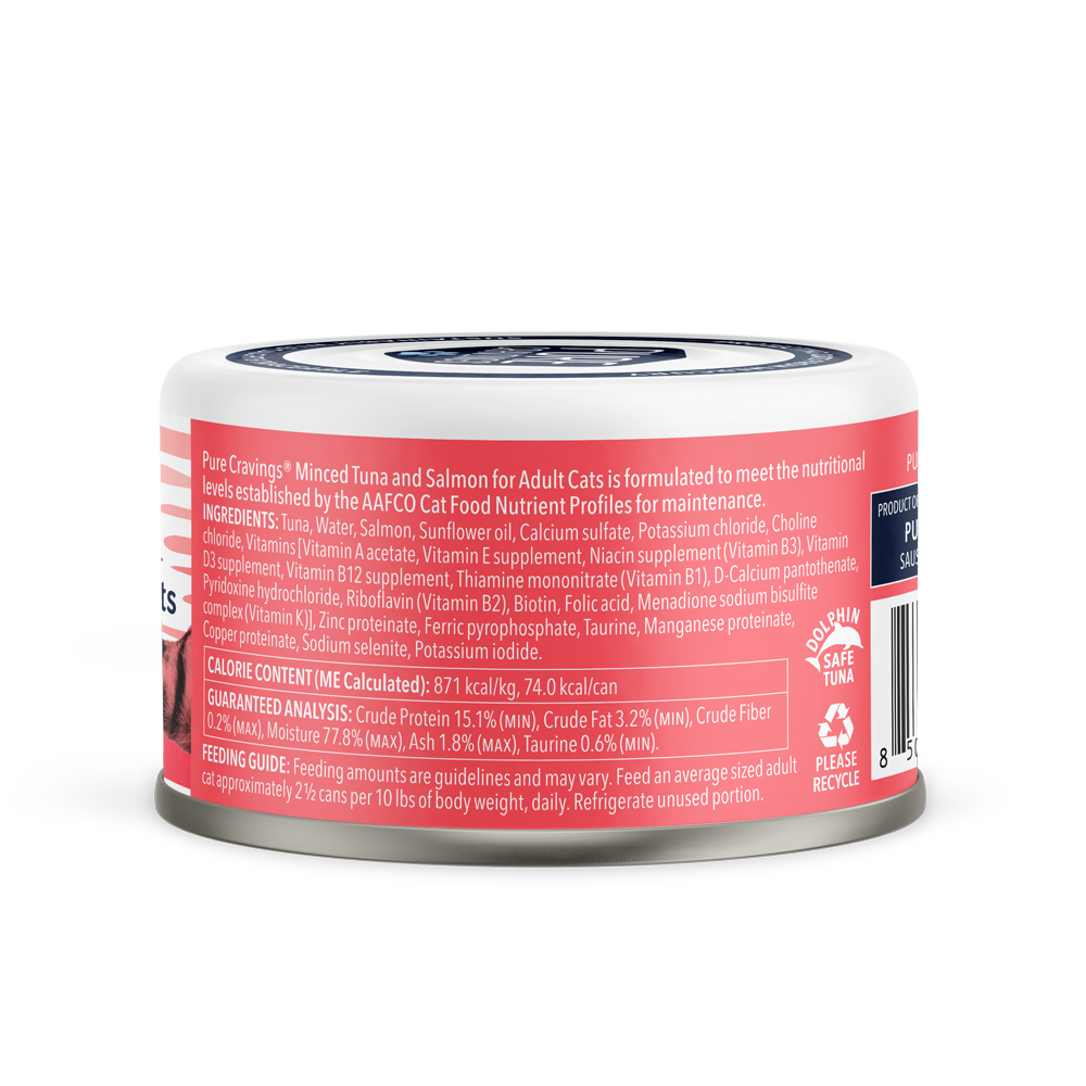 Pure Cravings Minced Tuna and Salmon Cat Food Case of 12