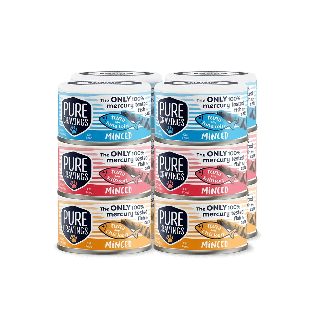 Pure Cravings Minced Tuna Variety Pack Cat Food Case of 12