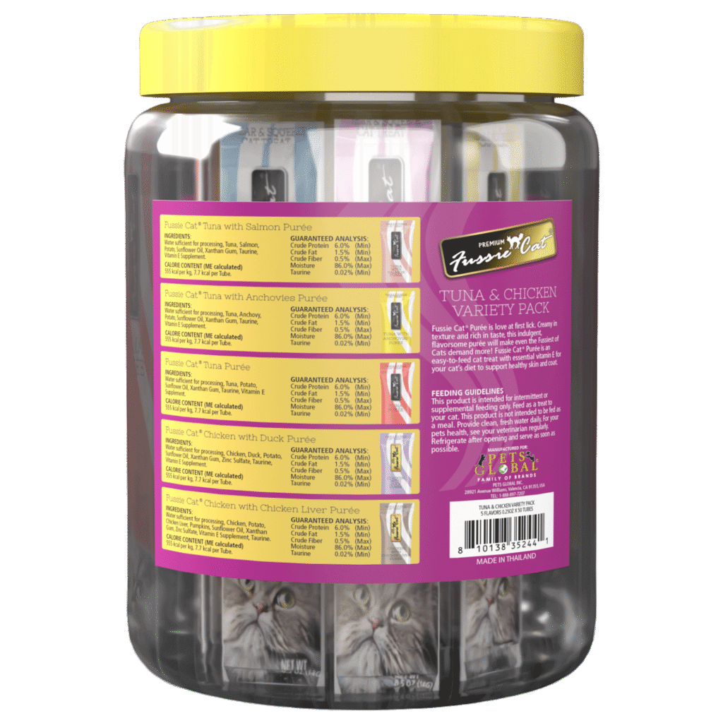 Fussie Cat - Tuna & Chicken Puree Variety Pack Tubes (5 Flavors)