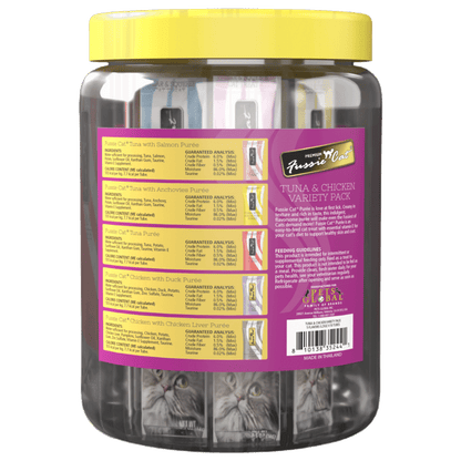 Fussie Cat - Tuna & Chicken Puree Variety Pack Tubes (5 Flavors)