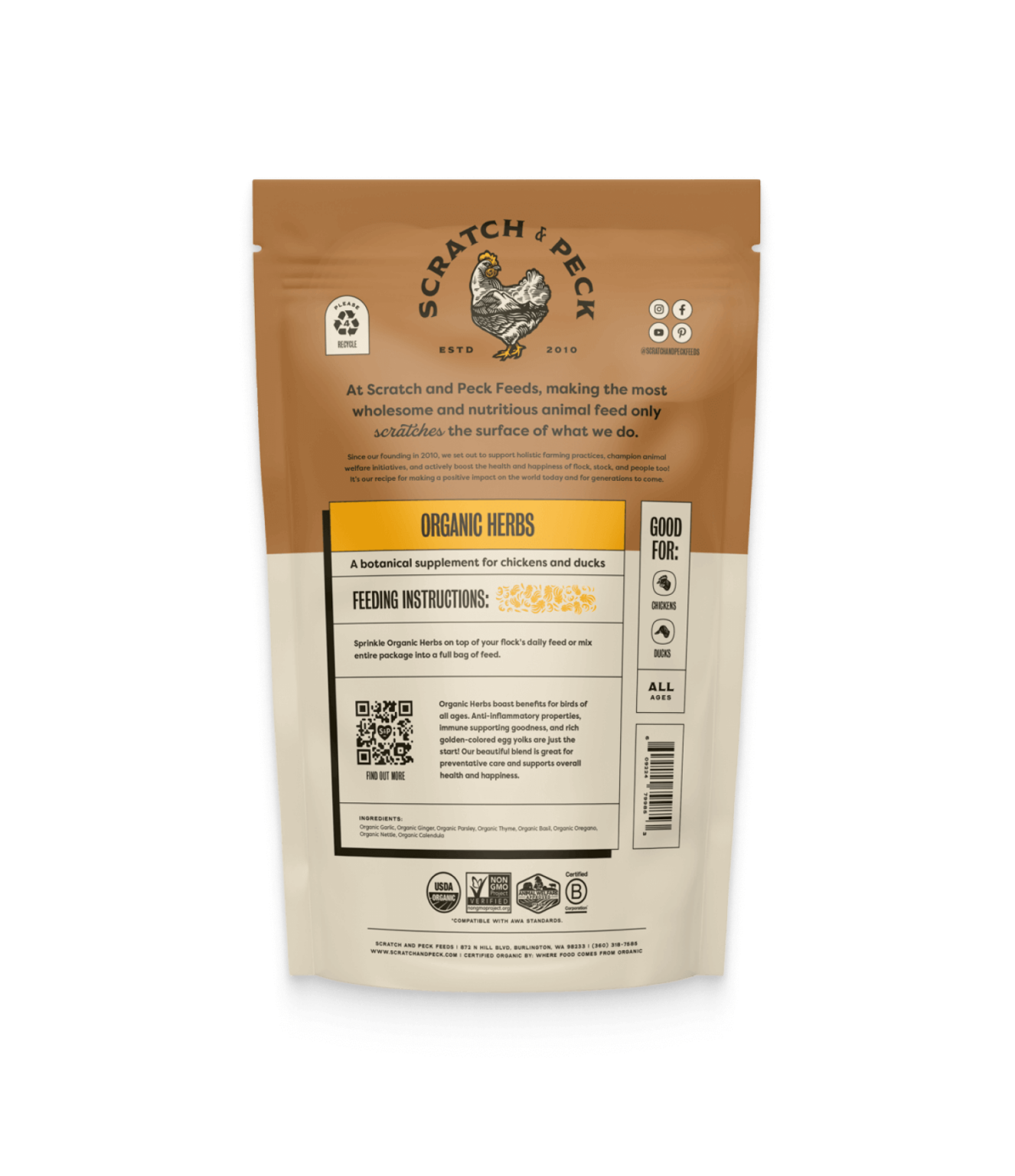 Scratch & Peck - Organic Herbs - 10oz