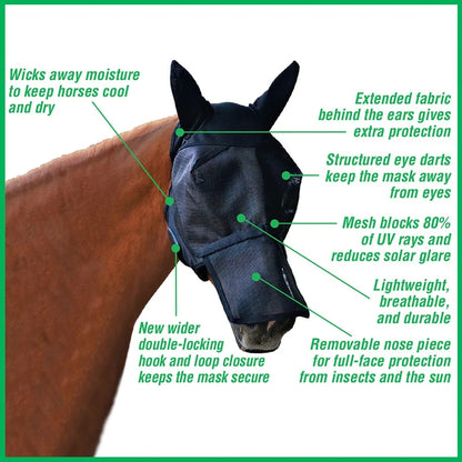 UltraShield® Fly Mask with Removable Nose - Horse Size