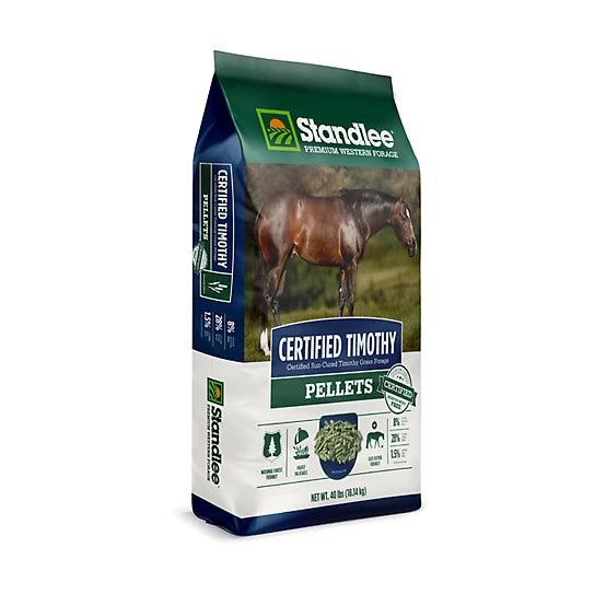 Timothy Grass Hay Pellet Standlee Premium Western Forage Certified Horse Feed, 40 lb.