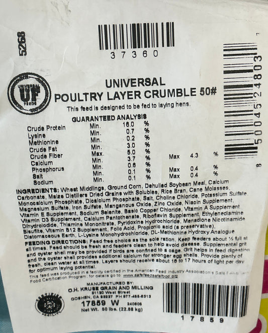 Universal Poultry Layer Crumbles