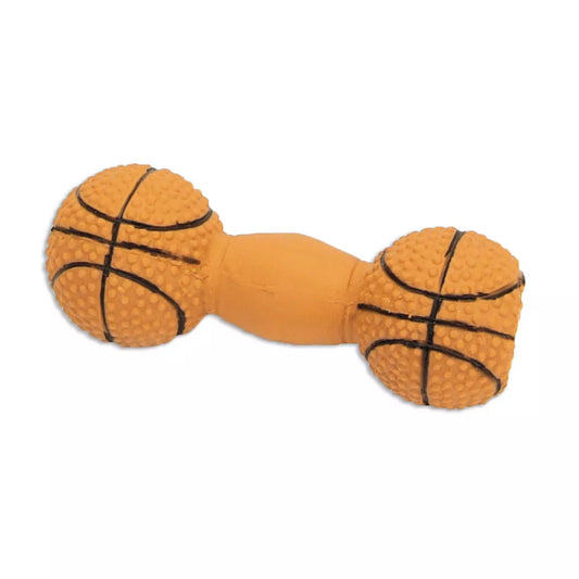Rascals 4" Latex Basketball Dumbbell Dog Toy