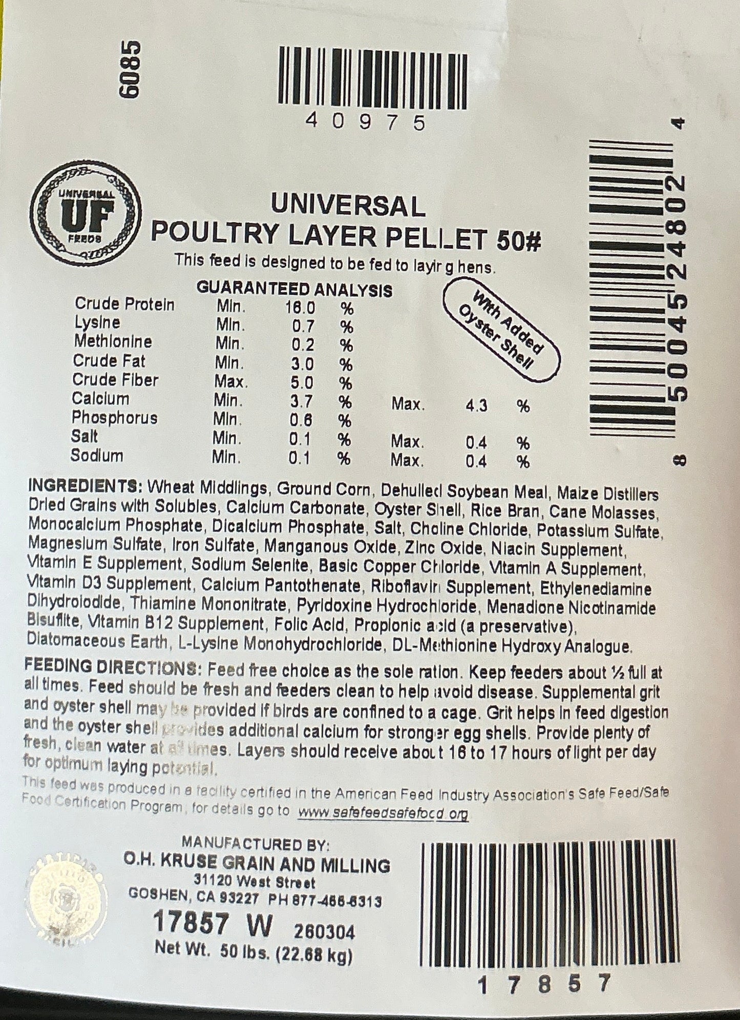 Universal Poultry Layer Pellet