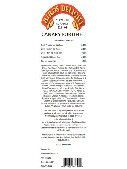 Canary Diet Fortified - Bird's Delight