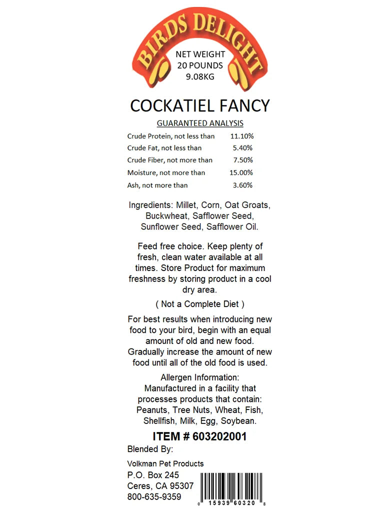 Cockatiel Fancy - Bird's Delight