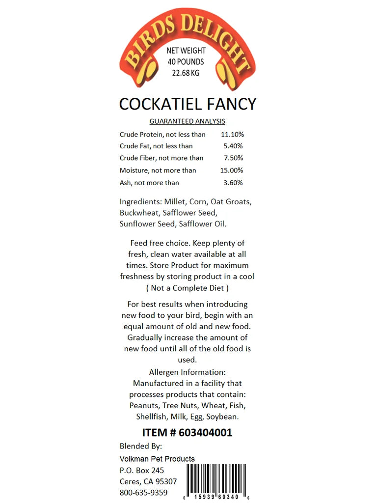 Cockatiel Fancy - Bird's Delight