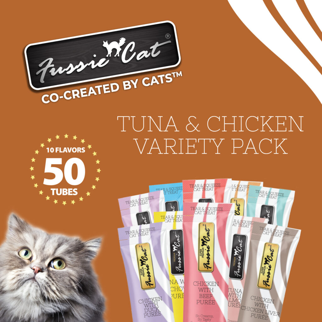 Fussie Cat - Tuna & Chicken Puree Variety Pack Tubes (10 Flavors)