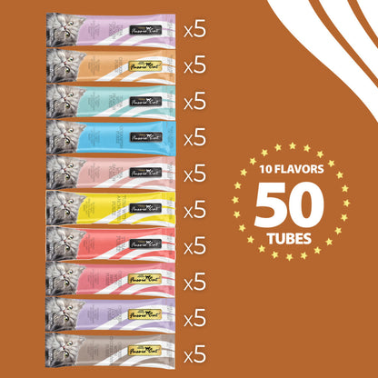 Fussie Cat - Tuna & Chicken Puree Variety Pack Tubes (10 Flavors)