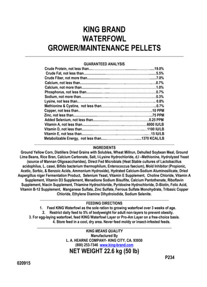 Waterfowl Grower / Maintenance