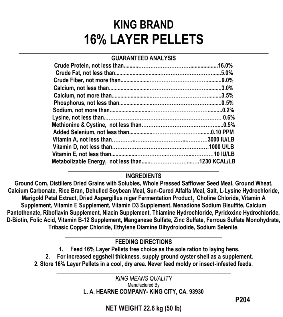 KING Lay Pellets 16%