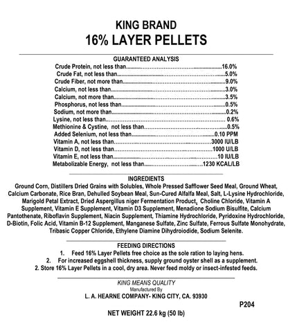 KING Lay Pellets 16%