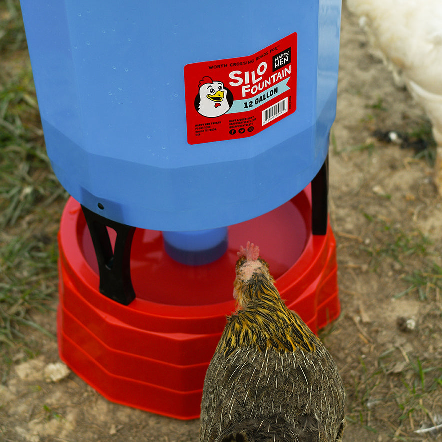 Silo Fountain Poultry Waterer - Happy Hen