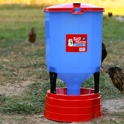 Silo Fountain Poultry Waterer - Happy Hen