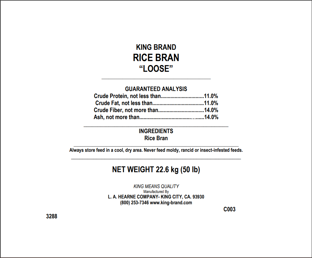 Rice Bran - Loose