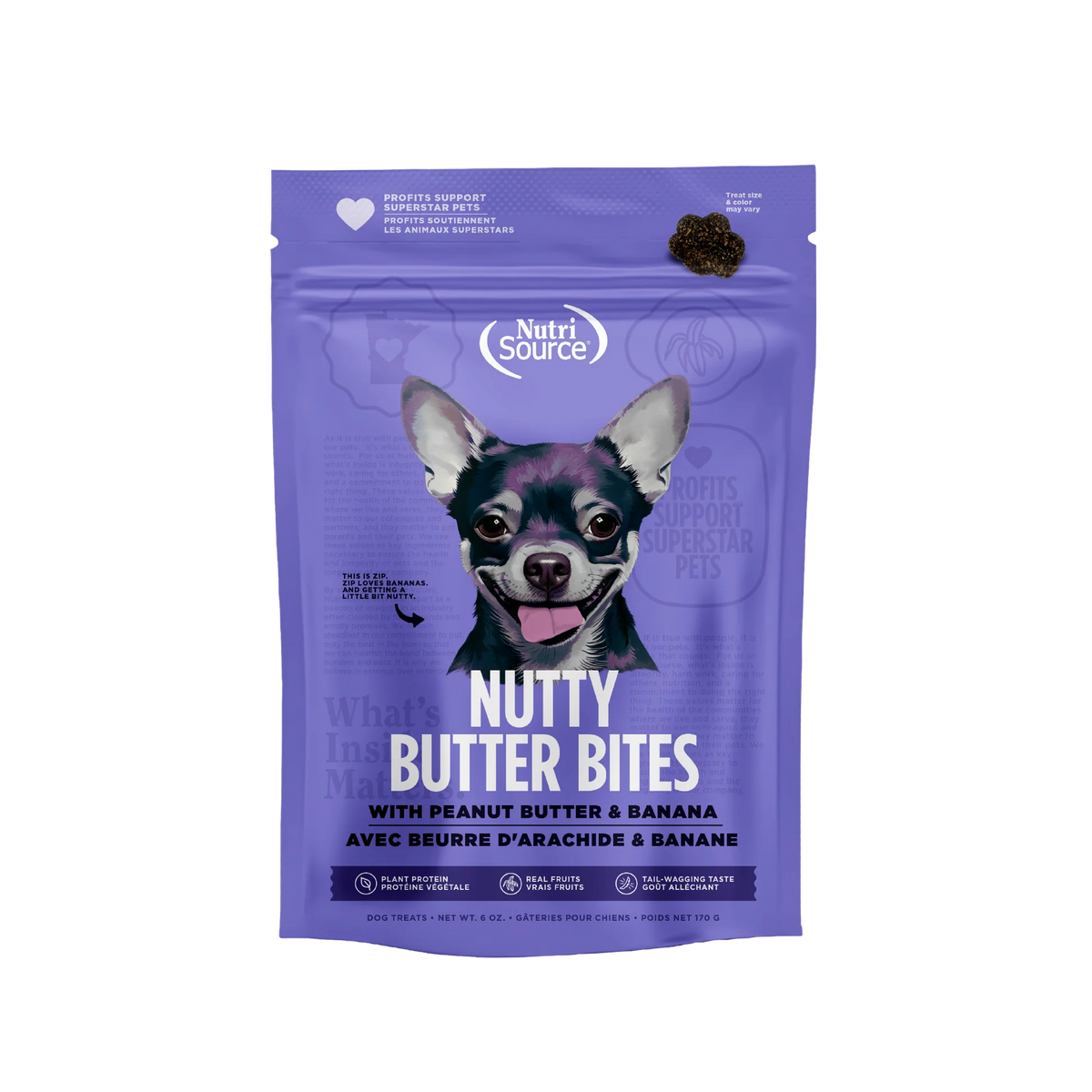 NutriSource Nutty Butter Bites Dog Treat