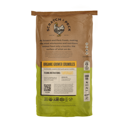 Scratch & Peck - Organic Grower Crumbles 17%