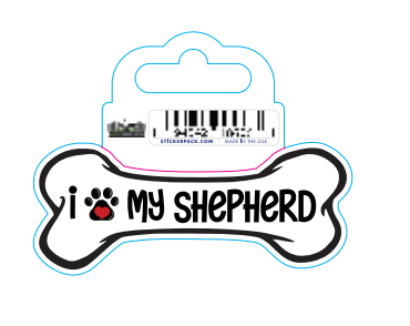 Dog Bones - Sheperd - Sticker - Small