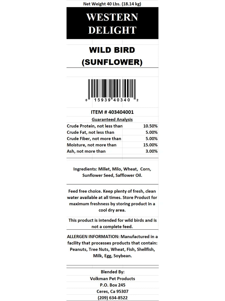 Western Delight - Wild Bird with Sunflower