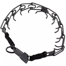 Herm. Sprenger Black Stainless ULTRA-PLUS Dog Prong Training Collar with Center-Plate and ClicLock
