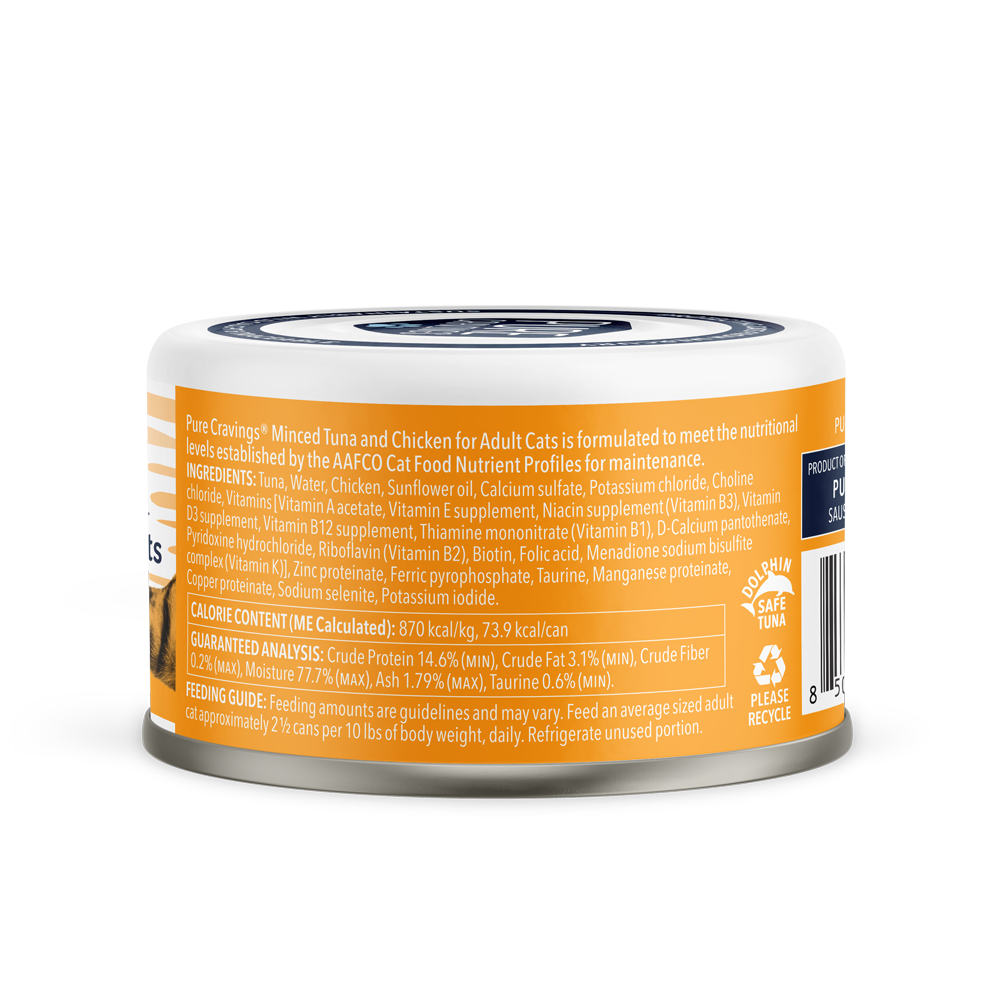 Pure Cravings Minced Tuna and Chicken Cat Food Case of 12