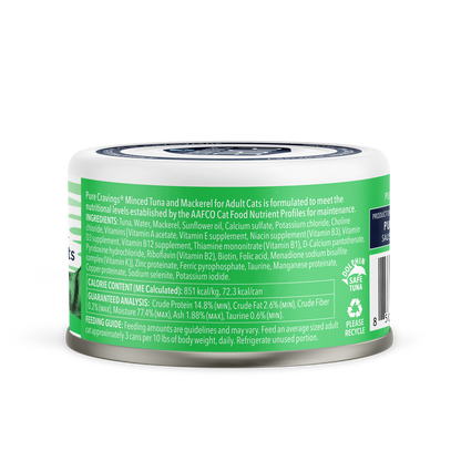Pure Cravings Minced Tuna and Mackerel Cat Food Case of 12