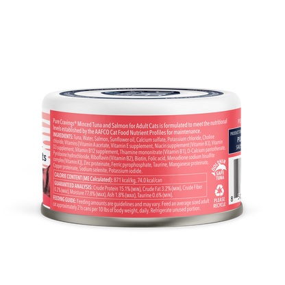 Pure Cravings Minced Tuna and Salmon Cat Food Case of 12