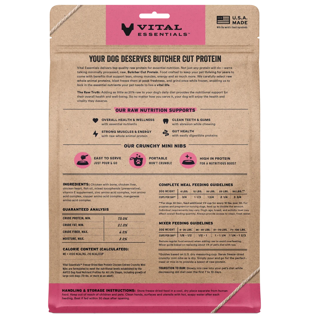 VE Dog - Freeze Dried Raw Protein Entree Crunchy Mini Nibs