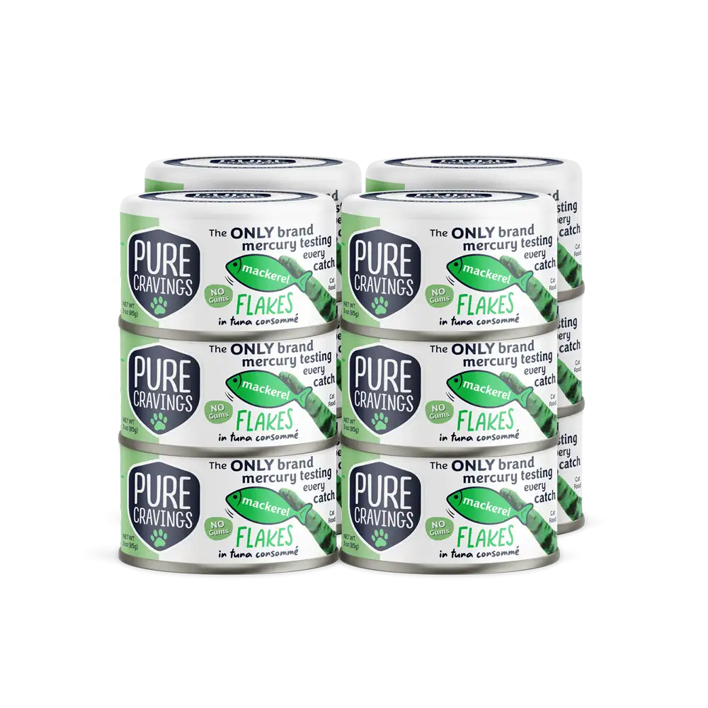 Pure Cravings Mackerel Flakes in Tuna Consommé Cat Food Case of 12