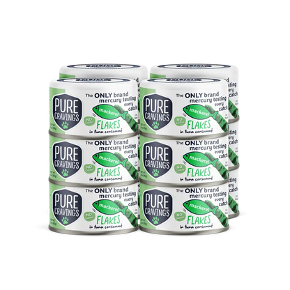 Pure Cravings Mackerel Flakes in Tuna Consommé Cat Food Case of 12