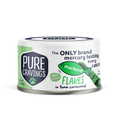 Pure Cravings Mackerel Flakes in Tuna Consommé Cat Food Case of 12