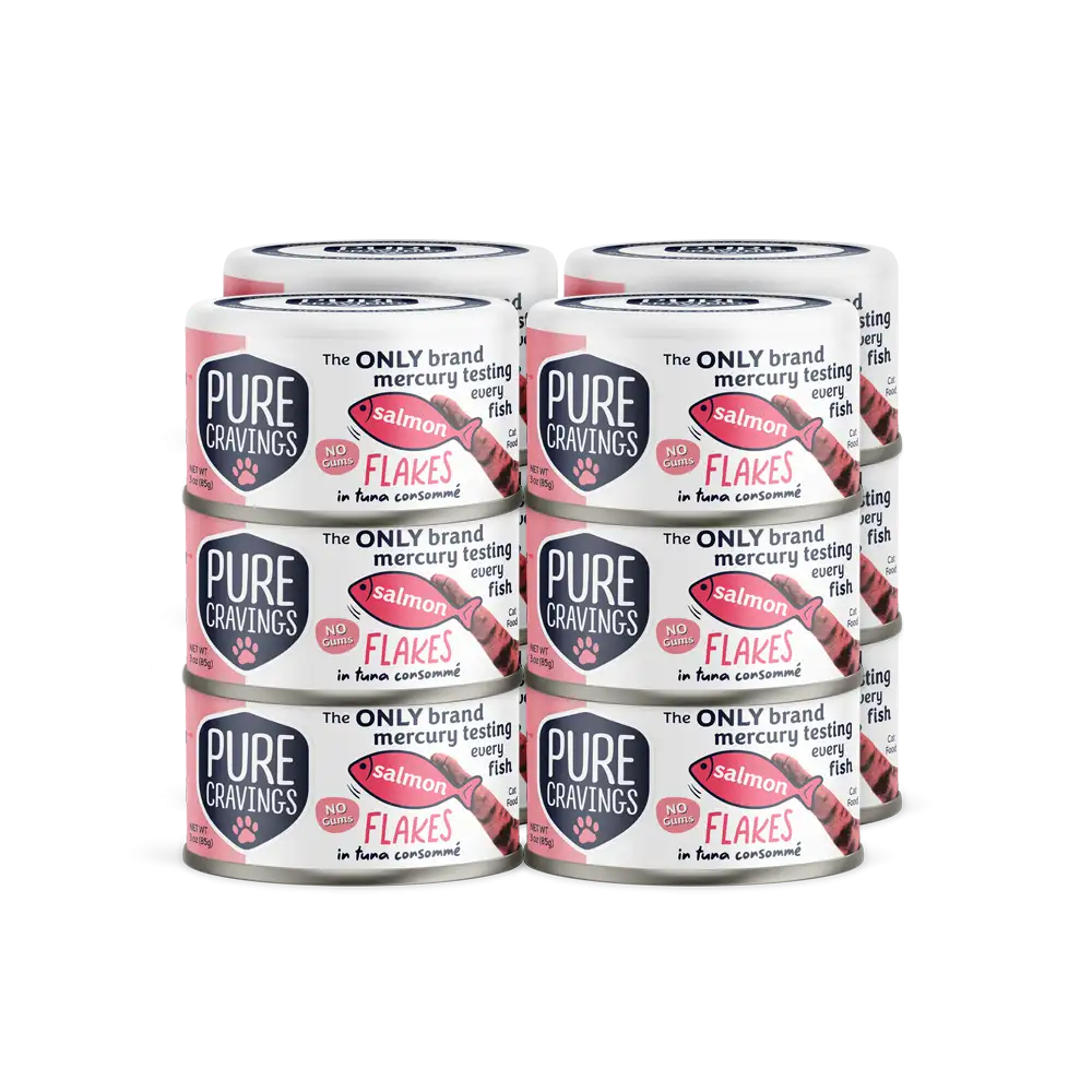 Pure Cravings Salmon Flakes in Tuna Consommé Cat Food Case of 12