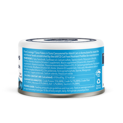 Pure Cravings Tuna Flakes in Tuna Consommé Cat Food Case of 12