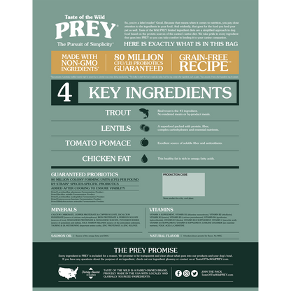 Taste of the Wild - PREY Dog Food