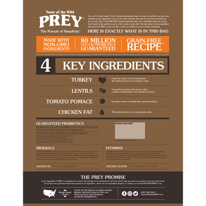Taste of the Wild - PREY Dog Food