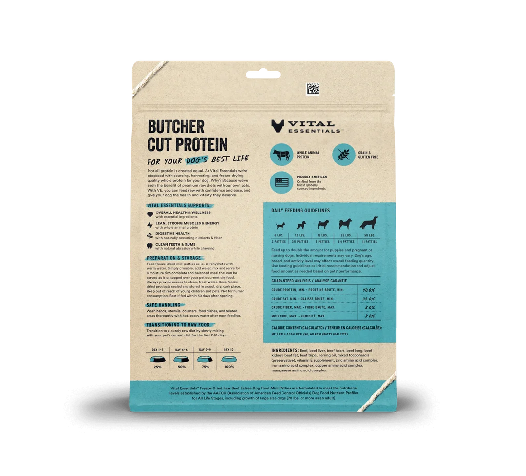 VE Dog - Freeze Dried Raw Mini Patties