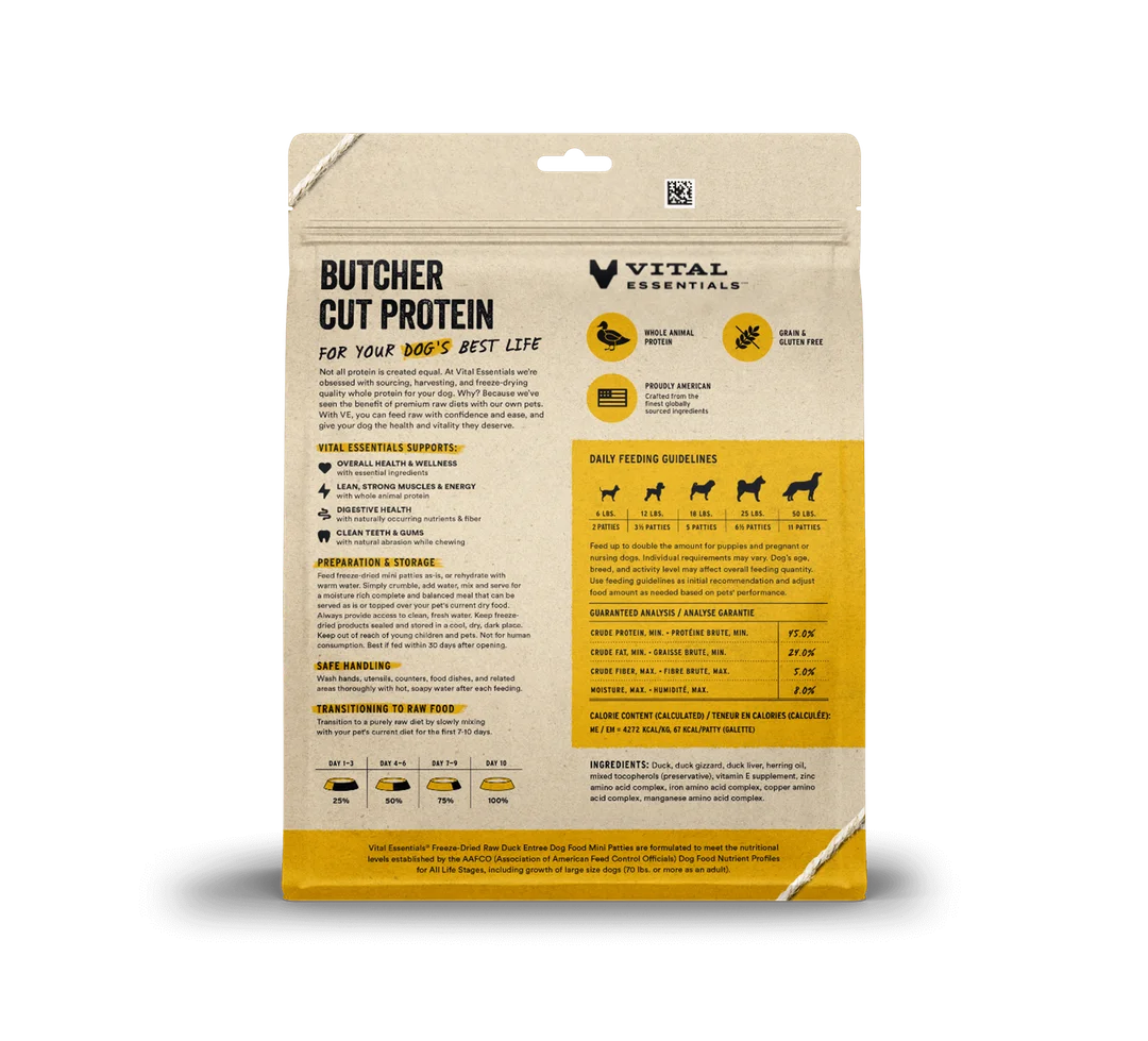 VE Dog - Freeze Dried Raw Mini Patties