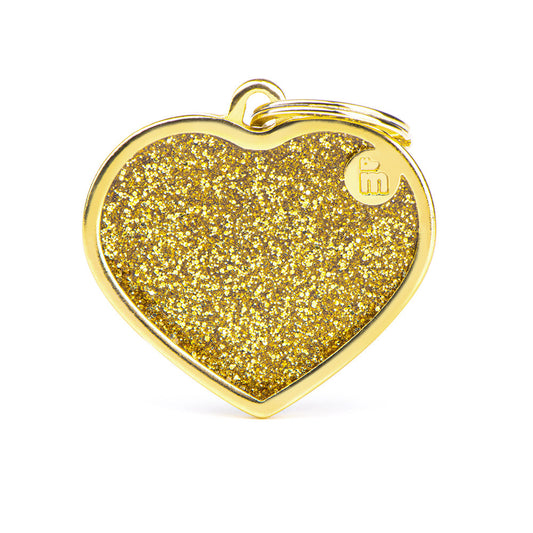 BIG HEART GLITTER GOLD