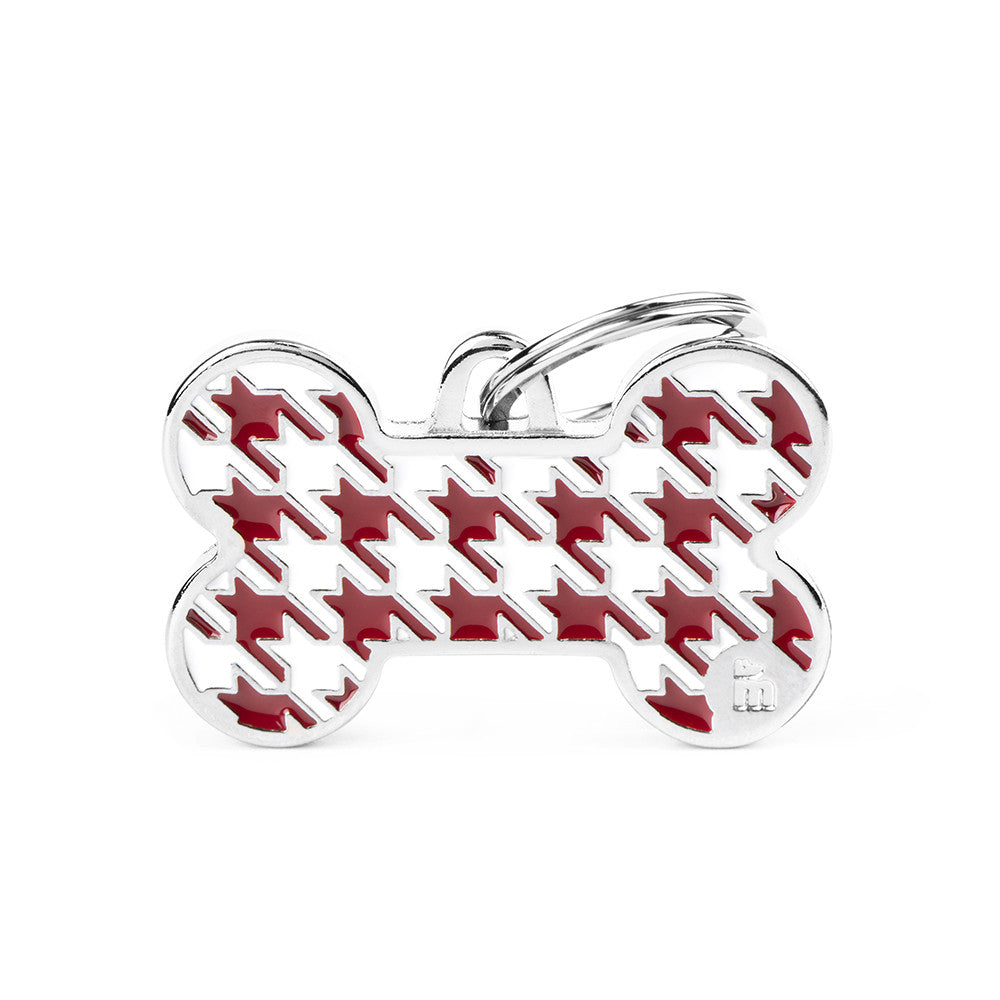 L BONE HOUNDSTOOTH RED