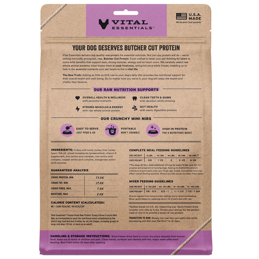 VE Dog - Freeze Dried Raw Protein Entree Crunchy Mini Nibs