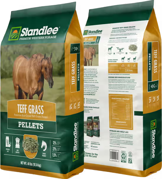 Teff Grass Hay Pellet - Standlee Premium Western Forage Horse Feed, 40 lb.