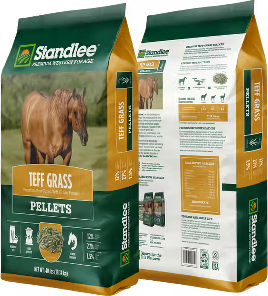 Teff Grass Hay Pellet - Standlee Premium Western Forage Horse Feed, 40 lb.