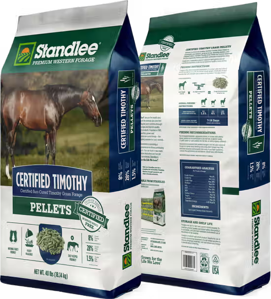 Timothy Grass Hay Pellet Standlee Premium Western Forage Certified Horse Feed, 40 lb.