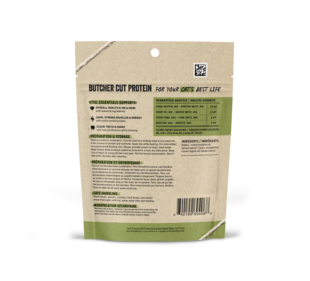 VE Cat - Rabbit Bites Freeze-Dried Raw