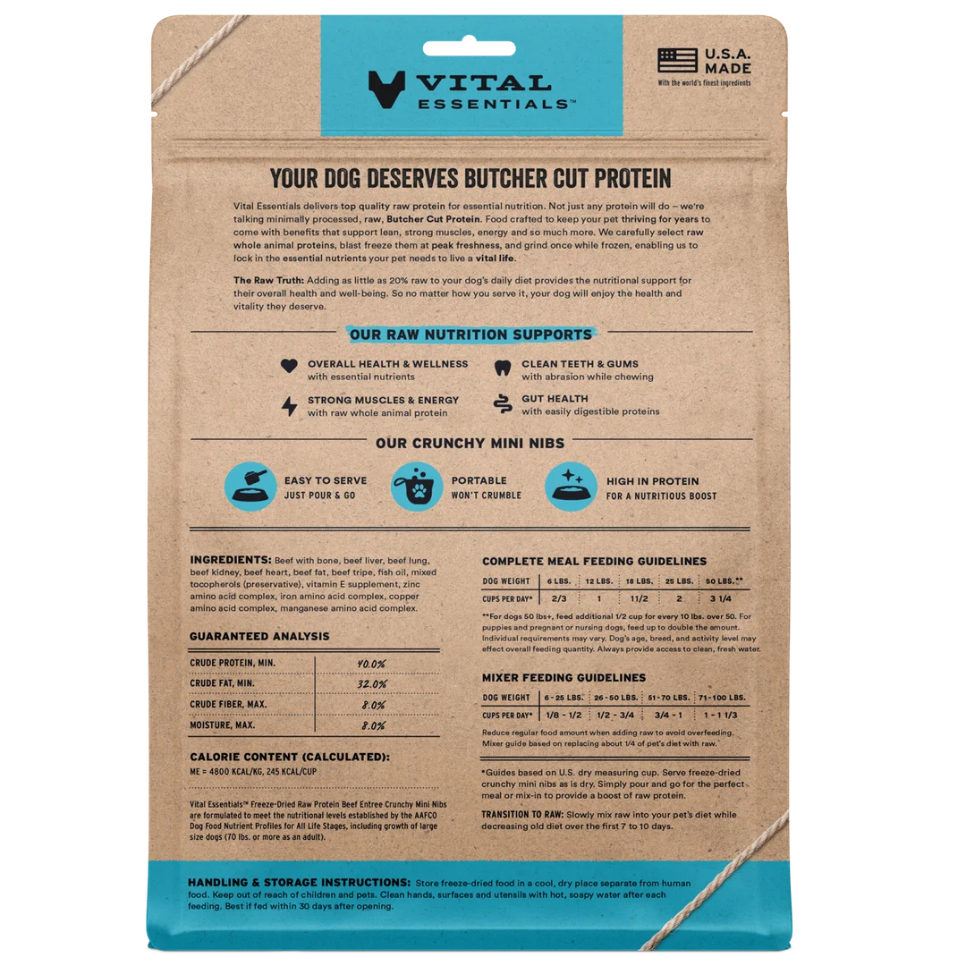 VE Dog - Freeze Dried Raw Protein Entree Crunchy Mini Nibs